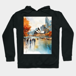 Sydney Australia watercolor pattern Hoodie